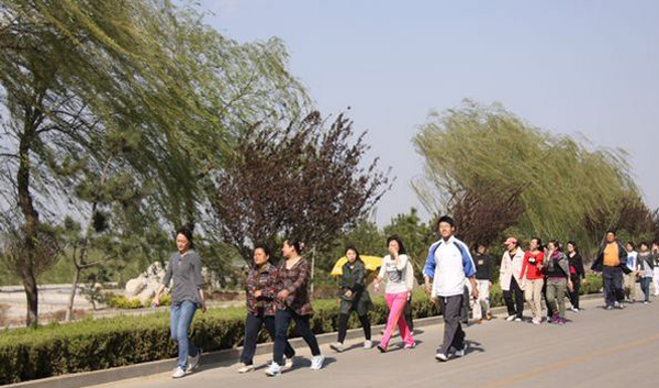 Samson organized a walking activity for employees